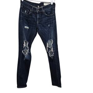 Rag & Bone Dre Jeans 25 Distressed Skinny Boyfriend Denim